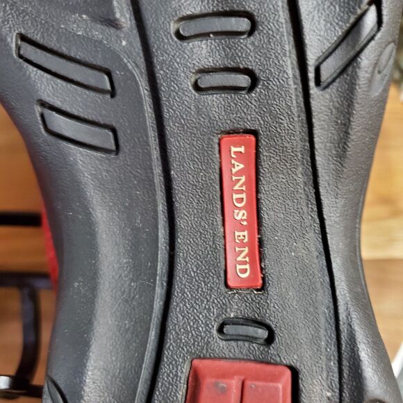 Lands End Women's All Weather Red Suede Leather Slip On Moc Shoes Size 8.5 B - Picture 9 of 16